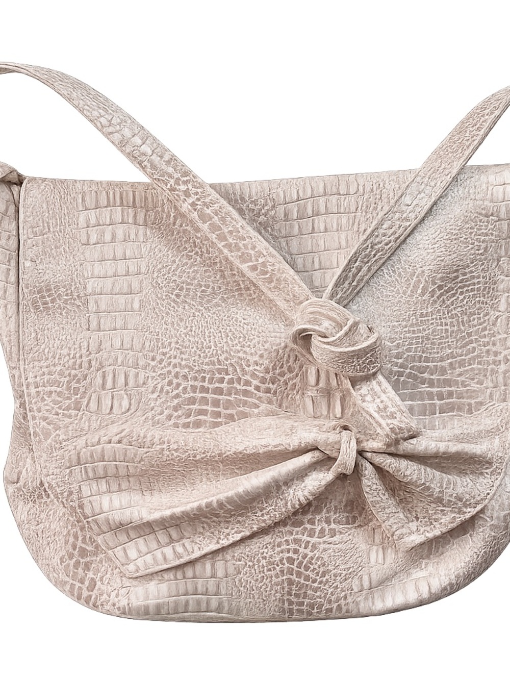 Vintage Silver Metallic Snakeskin Pattern Flap Hobo Crossbody Bag‎